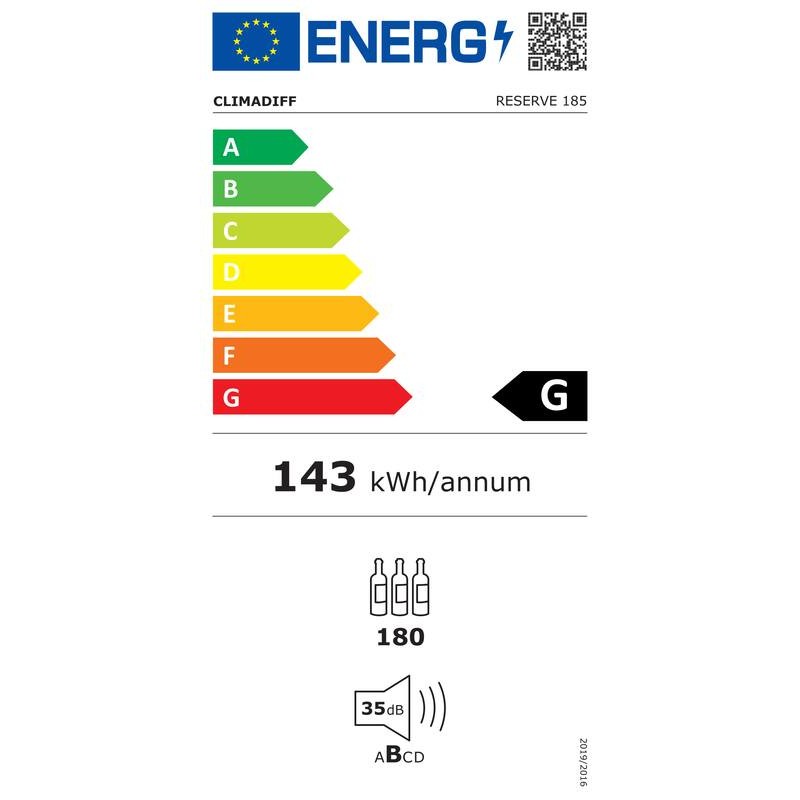 RESERVE185 Climadiff novecošanas vīna pagrabs - 180 pudeles